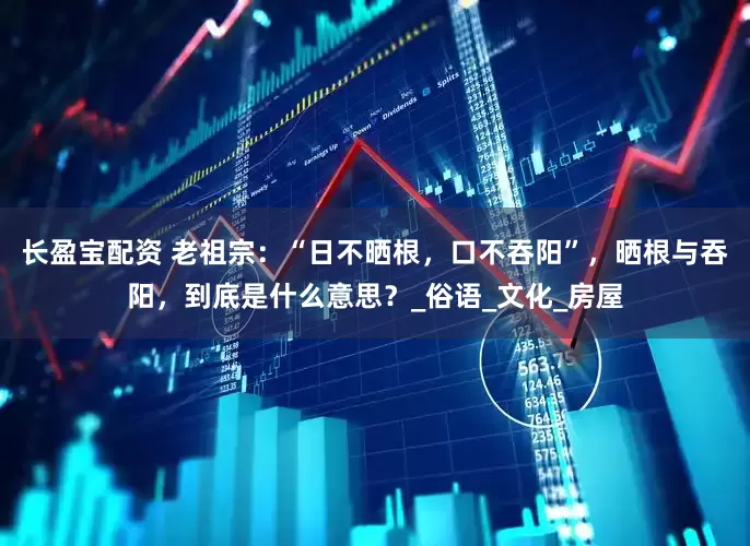 长盈宝配资 老祖宗：“日不晒根，口不吞阳”，晒根与吞阳，到底是什么意思？_俗语_文化_房屋